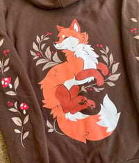 Image 3 of Woodland Fox Brown Zipper Hoodie (Unisex)