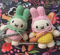 Image 1 of Bunny w/totebag crochet keychain 