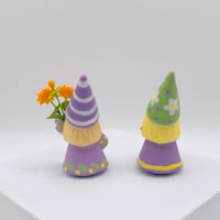 Image 2 of Flower Girl Gnomes Sunni and Lucy, adorned with sunflowers