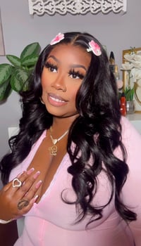 Image 3 of Jet Black 13x4 HD Lace Front Body Wave Wig 24” 