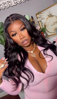 Image 2 of Jet Black 13x4 HD Lace Front Body Wave Wig 24” 