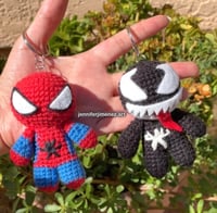 Image 1 of Crochet SpiderVenom Keychain 