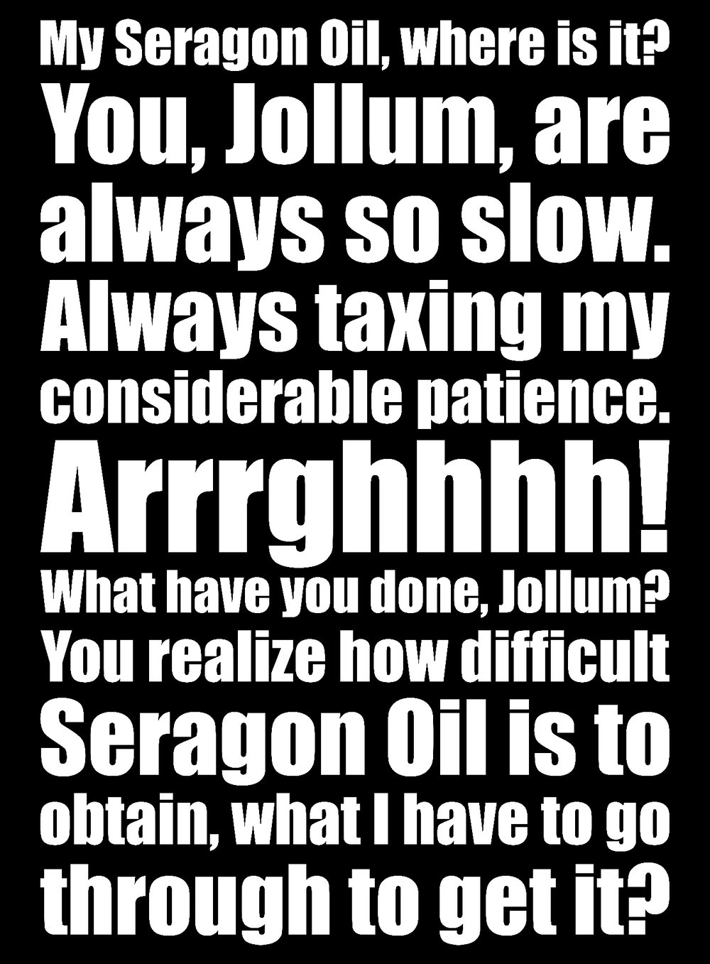 Jollum w/ Back & Tag (Black Bella Canvas Tee)