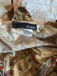 Image 3 of Vintage Y2K rare champagne  gold floral halter neck with beaded strap detail 