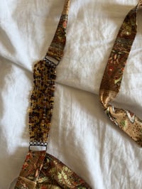 Image 5 of Vintage Y2K rare champagne  gold floral halter neck with beaded strap detail 