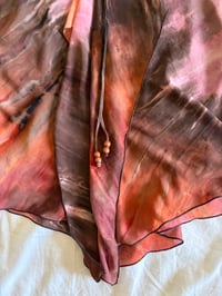Image 5 of Vintage Y2K asymmetrical hem brown and pink tie dye ruched bust halter neck fairy cami
