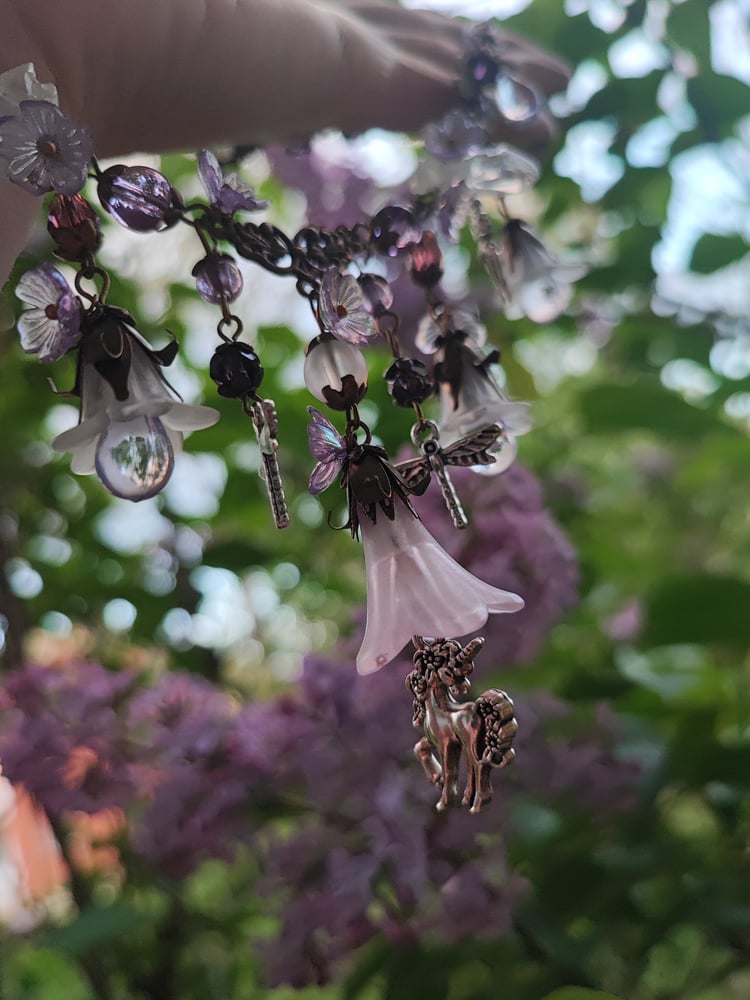 Image of Whimsical fairy/ unicorn garden necklace 