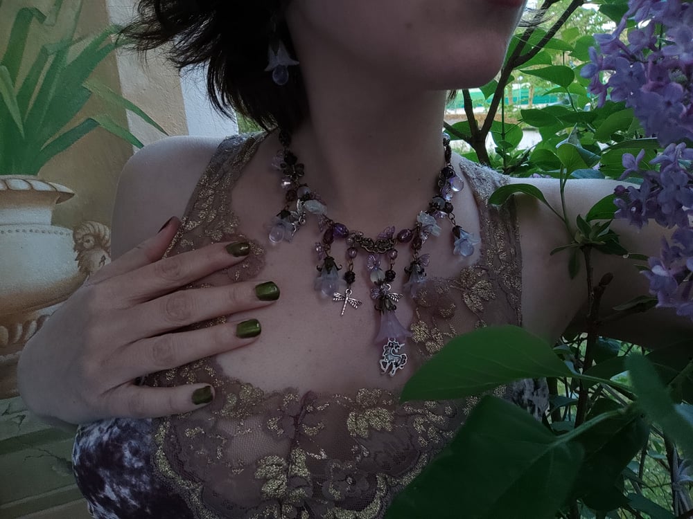 Image of Whimsical fairy/ unicorn garden necklace 