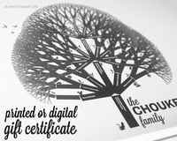 Image 1 of Printed or digital gift certificate: for future custom family tree orders