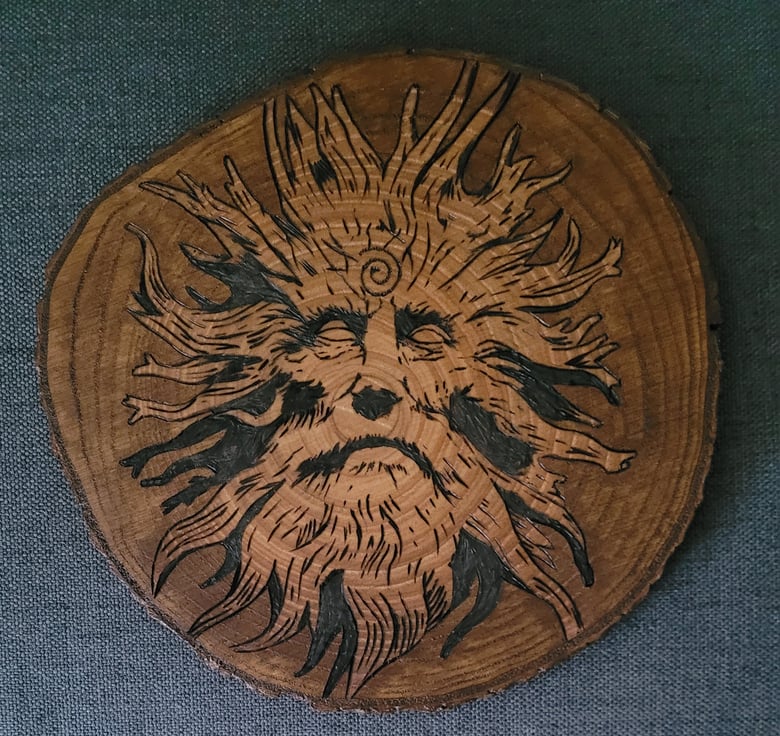 Image of Lugh Wood burning piece 