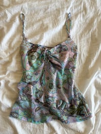 Image 1 of Vintage Y2K pastel paisley ruched bust cami 