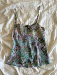 Image 2 of Vintage Y2K pastel paisley ruched bust cami 
