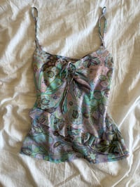 Image 6 of Vintage Y2K pastel paisley ruched bust cami 