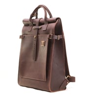 Image 4 of Roll Top Backpack in vintage reddish brown