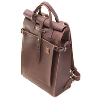 Image 5 of Roll Top Backpack in vintage reddish brown