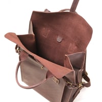 Image 6 of Roll Top Backpack in vintage reddish brown