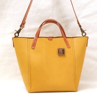 Image 1 of 3-Panel Two-way Tote in vintage yellow