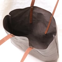 Image 6 of Crumpled Soft Shopping Tote in chocolate