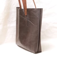 Image 4 of Crumpled Soft Shopping Tote in chocolate