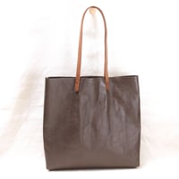 Image 3 of Crumpled Soft Shopping Tote in chocolate