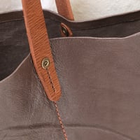 Image 7 of Crumpled Soft Shopping Tote in chocolate