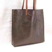 Image 2 of Crumpled Soft Shopping Tote in chocolate