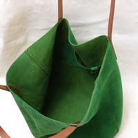 Image 6 of Slouchy Suede Tote in happy green