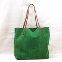 Image 3 of Slouchy Suede Tote in happy green