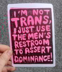 I‘m Not Trans! Linocut Postcard 