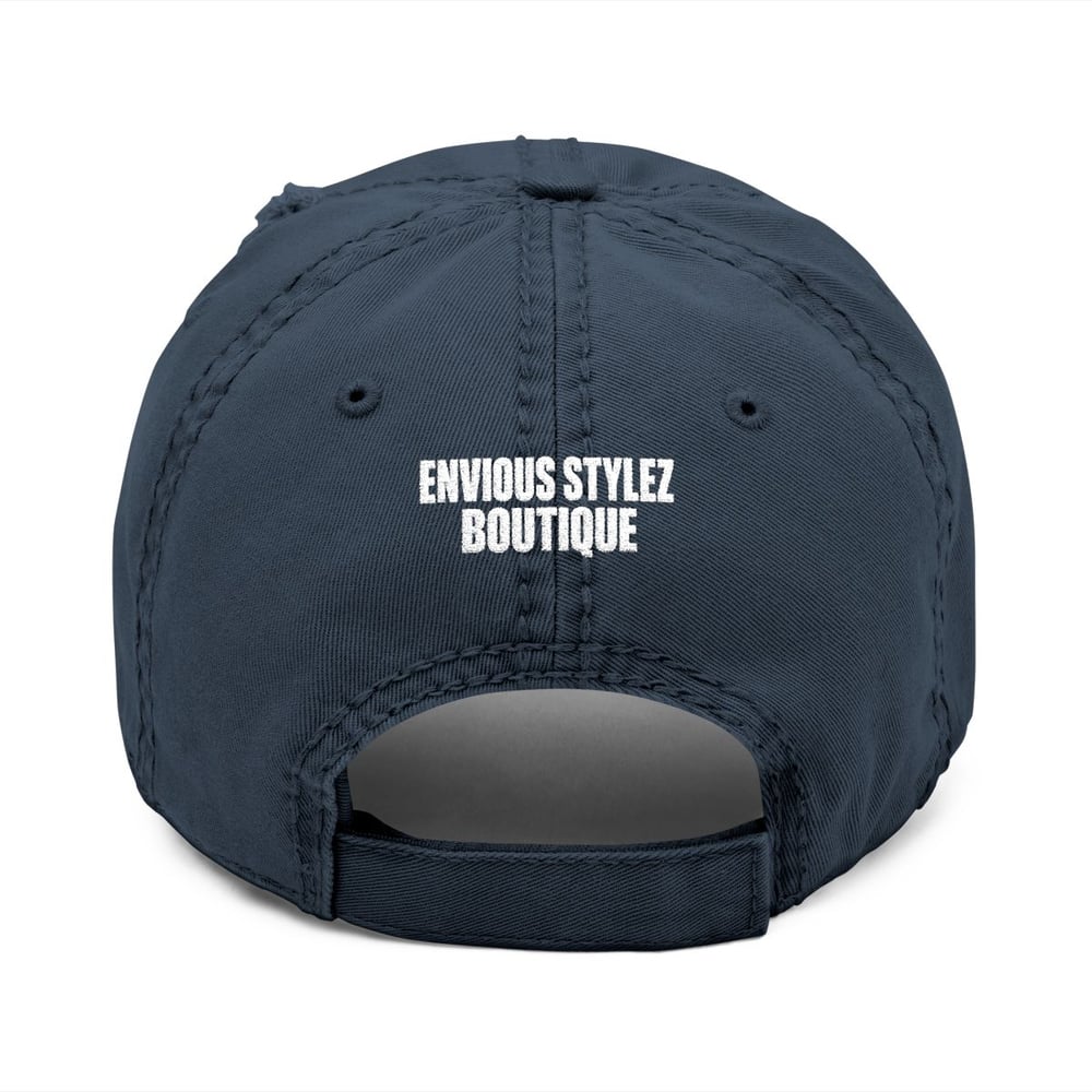 Image of unisex Distressed Embroidered Dad Hat - "I'M THE 1, NEVER THE 2" Casual Streetwear Cap