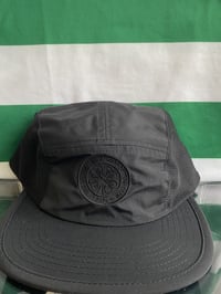 Embroidered Black Five-Panel Cap