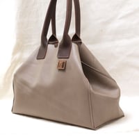 Image 4 of Slouchy 3-panel Tote in warm gray