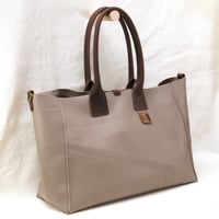 Image 2 of Slouchy 3-panel Tote in warm gray