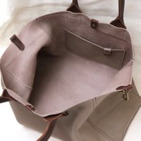 Image 5 of Slouchy 3-panel Tote in warm gray