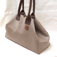 Image 6 of Slouchy 3-panel Tote in warm gray