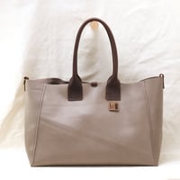 Image 1 of Slouchy 3-panel Tote in warm gray