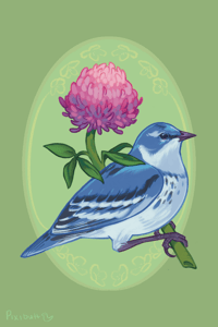 Image 3 of 4X6 Warbler Clover Flower Print