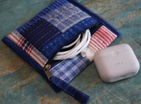 Image 2 of Fabric Square Pouch – Small Essentials Pouch, Accessories & Makeup Bag