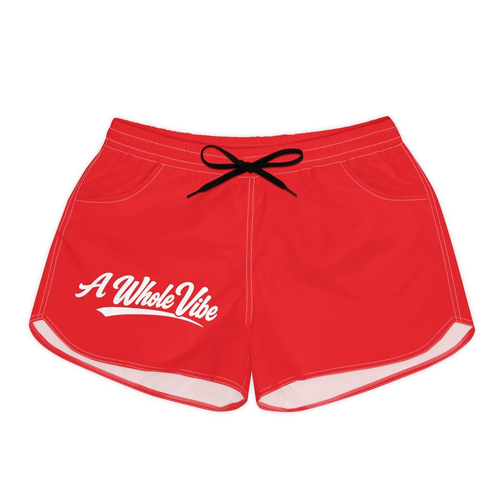 Image of A Whole Vibe Women's Casual Shorts – Red Graphic Lounge & Beach Shorts