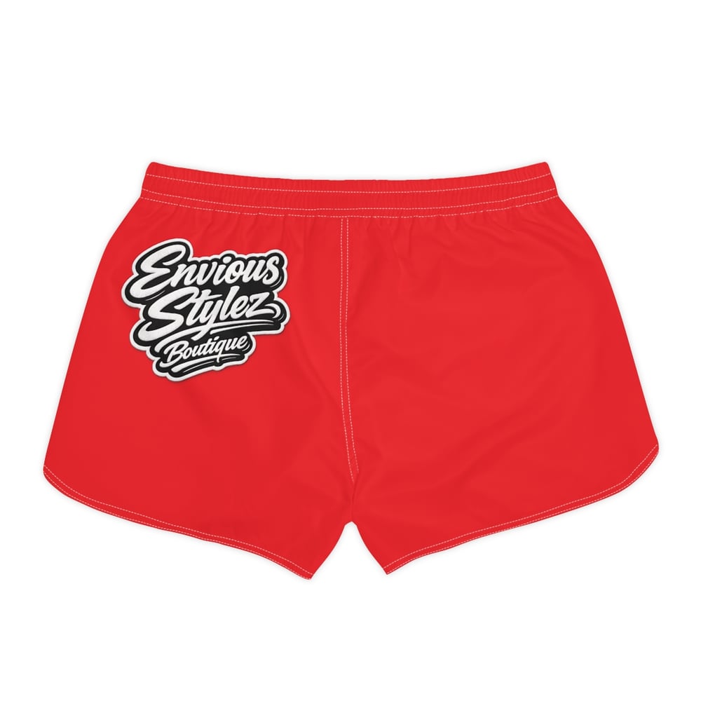 Image of A Whole Vibe Women's Casual Shorts – Red Graphic Lounge & Beach Shorts