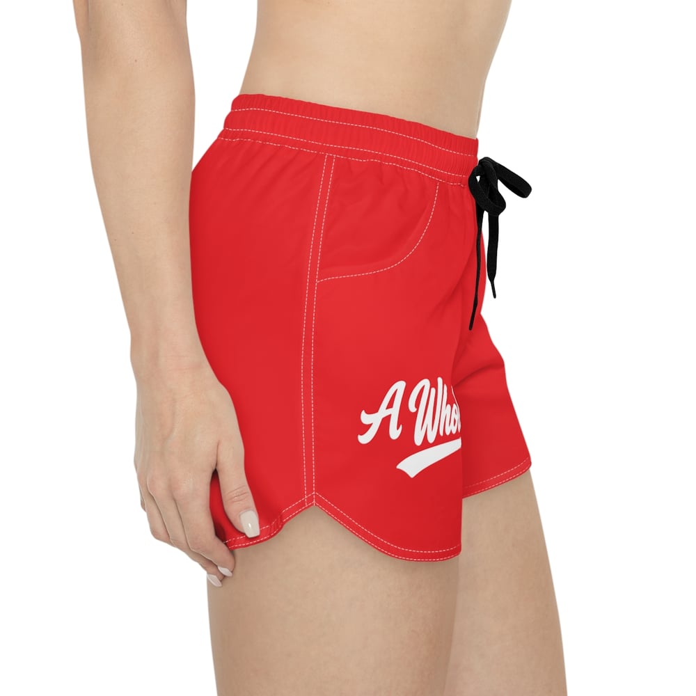 Image of A Whole Vibe Women's Casual Shorts – Red Graphic Lounge & Beach Shorts