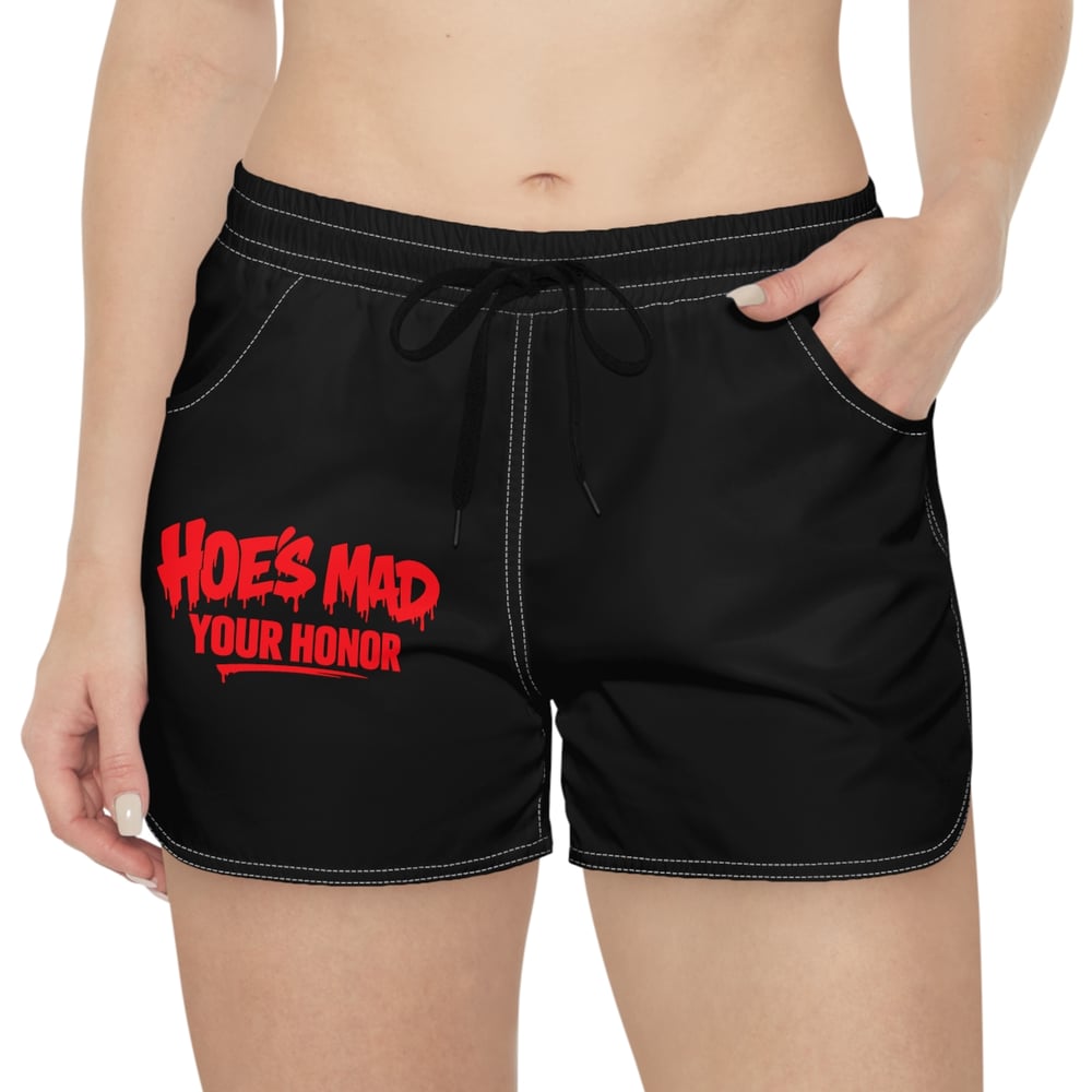 Image of Women's Casual Shorts - 'Hoes Mad Your Honor' Graphic Lounge Shorts-3482b844
