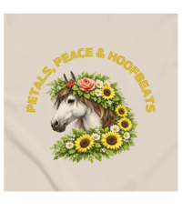 Image 1 of Petals, Peace and Hoofbeats T-Shirt