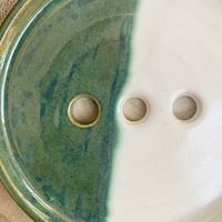 Image 4 of Ceramic Green and White Soap Dish 