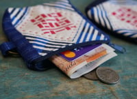 Image 3 of Hand-printed Double Happiness Fabric Mini Wallet Card and Coin Purse