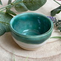 Image 2 of Small Green and White Ceramic Trinket Pot