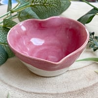 Image 2 of Pink Heart Shaped Ceramic Trinket Dish.