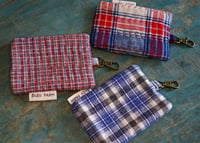 Image 2 of Handmade Fabric Mini Wallet, Card & Keys Essentials Pouch with Snap Hook
