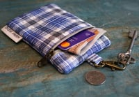 Image 3 of Handmade Fabric Mini Wallet, Card & Keys Essentials Pouch with Snap Hook