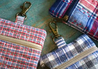 Image 5 of Handmade Fabric Mini Wallet, Card & Keys Essentials Pouch with Snap Hook